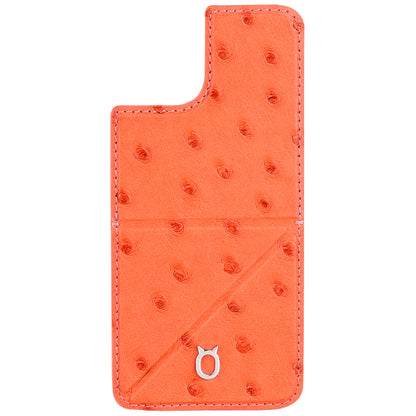 Ostrich Kickstand Leather Case iPhone 11 with stand function - Orange