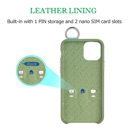 Snake embossed series edition Italian Leather kickstand Case iPhone 11 Pro - Green