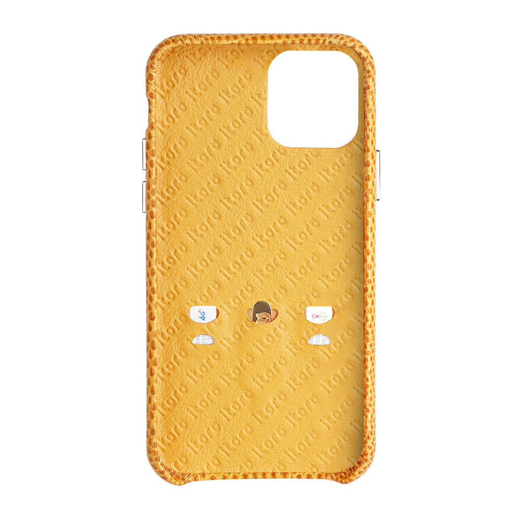 iPhone 11 Pro Italian Lizard Leather Case with Multiple standing function - Orange