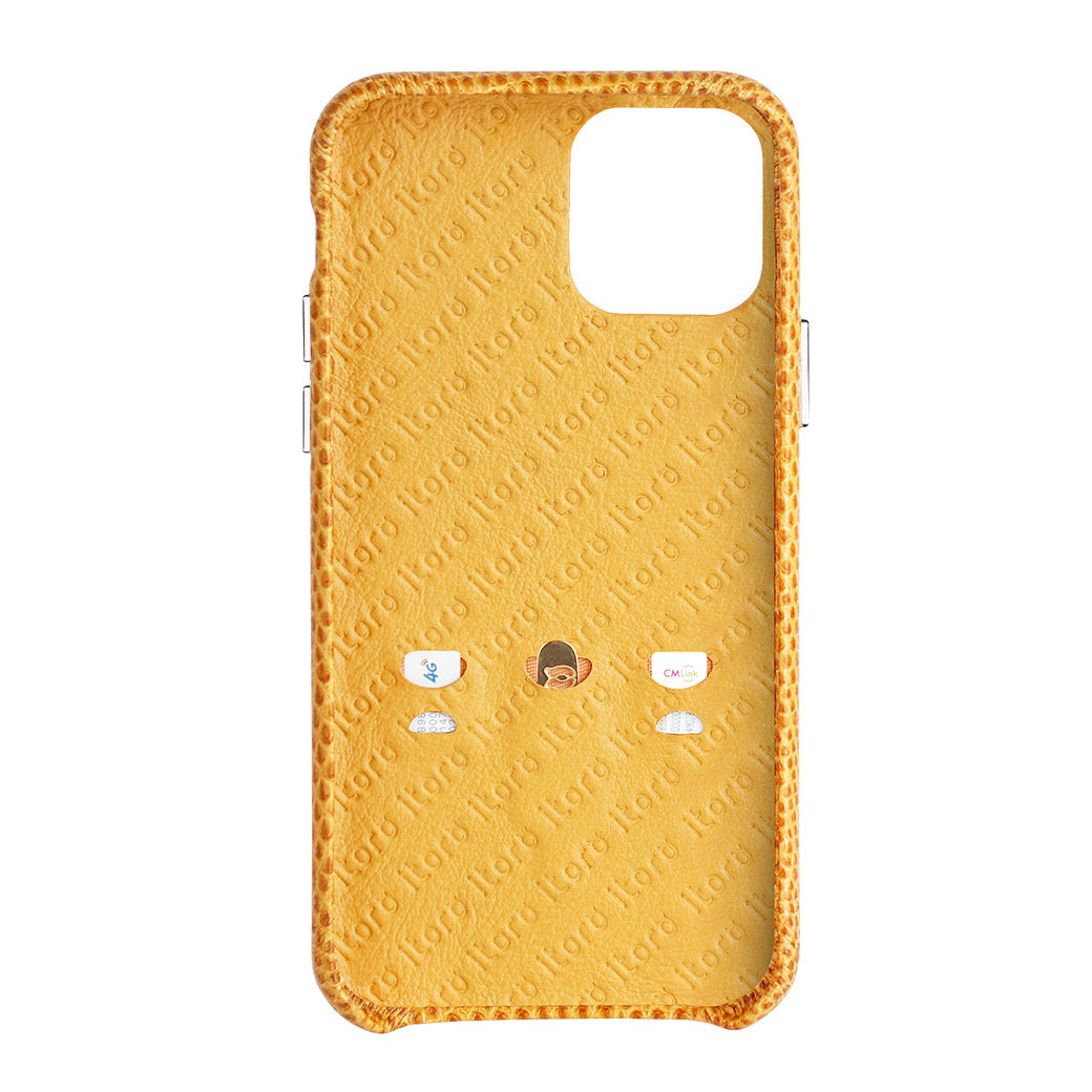 iPhone 11 Pro Max Italian Lizard Leather Case with Multiple standing function - Orange