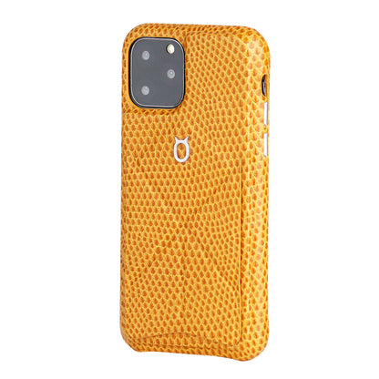 iPhone 11 Pro Italian Lizard Leather Case with Multiple standing function - Orange