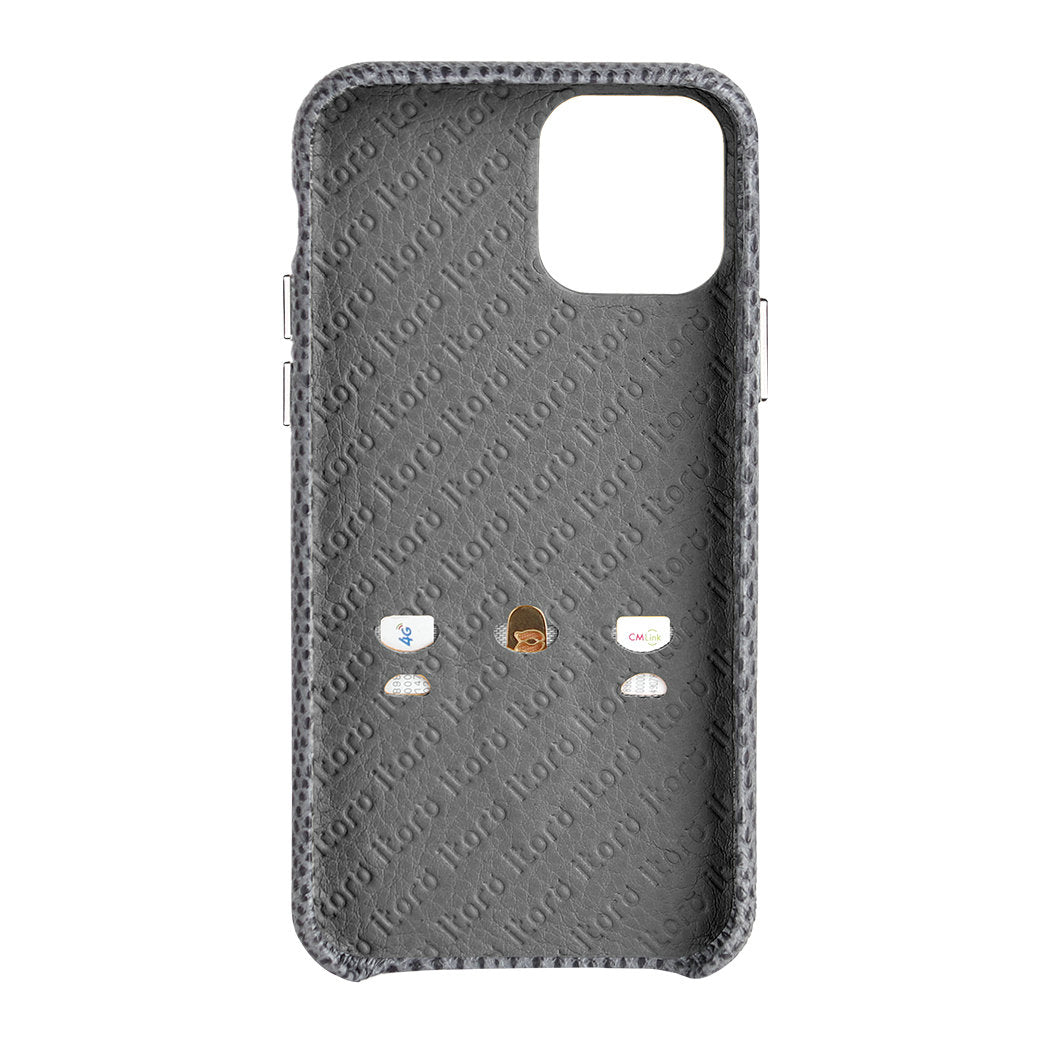 iPhone 11 Pro Italian Lizard Leather Case with Multiple standing function - Black