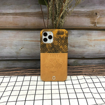 Lizard embossed Travel Series Leather Case iPhone 11