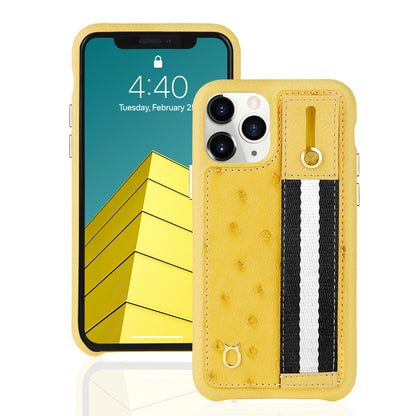 Ostrich Kickstand Leather Case iPhone 11 Pro Max with stand function - Yellow