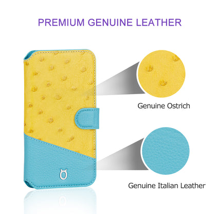 Ostrich Leather Flip Wallet Phone Case iPhone 11 Pro Max