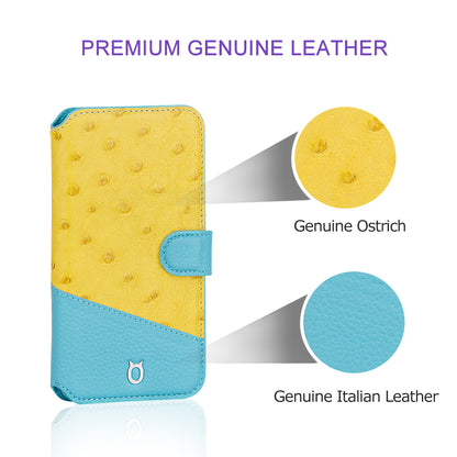 Ostrich Leather Flip Wallet Phone Case iPhone 11 Pro